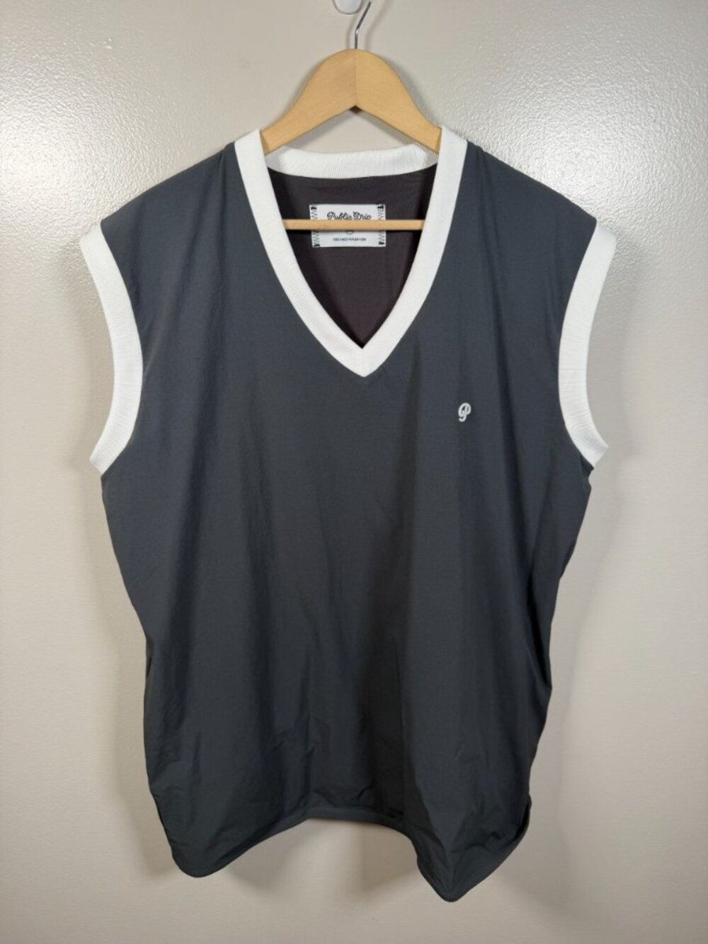 Public Drip Swing Vest Size XXL Gray Golf Lightweight Pockets Athletic Nylon